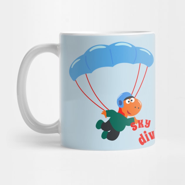 Vector illustration of a cute skydiver. by KIDS APPAREL